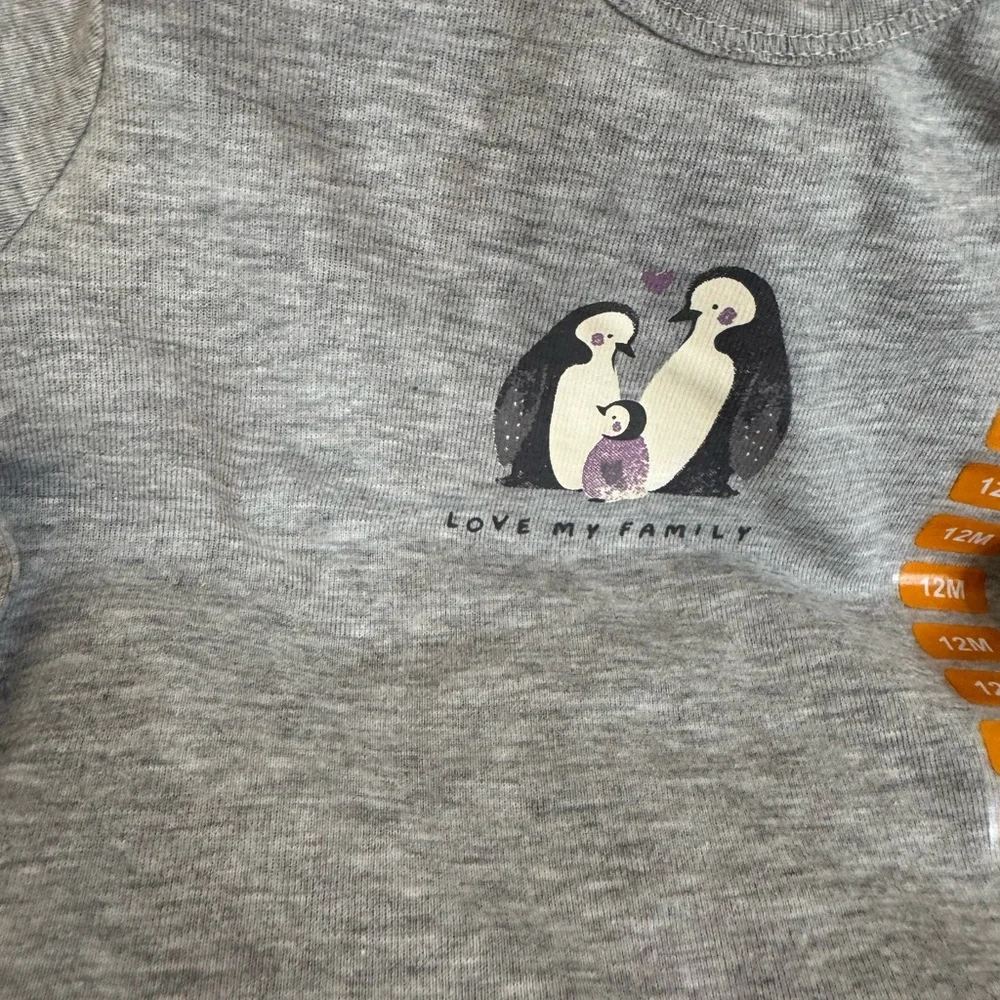 NWT Carter's Penguin Pajama Set - Gray and Purple